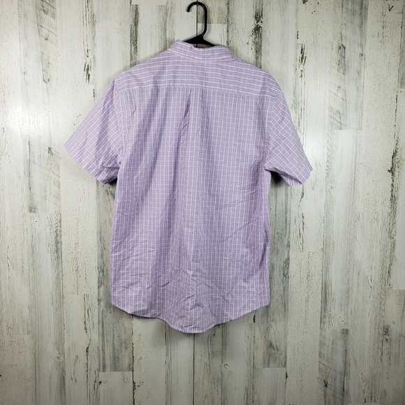 Mens dockers pink and blue checker short sleeve button down shirt size large - Picture 4 of 8
